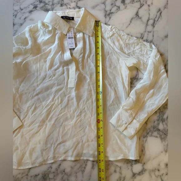 NWT J. Crew Bungalow popover shirt in crepe de chine • XXS • CF440 • Ivory - Picture 6 of 8